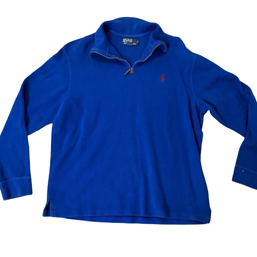 Polo Ralph Lauren Quarter Zip Pullover Mens L Blue